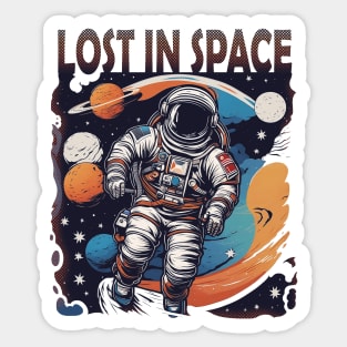 lost in space (flying astronaut) Sticker